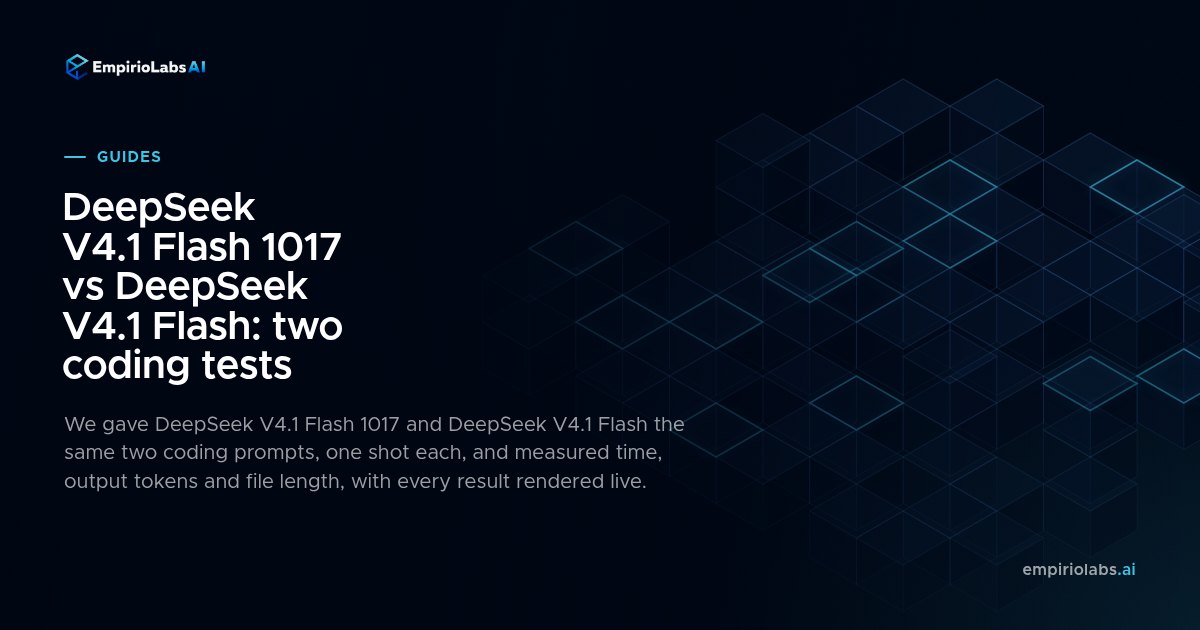 DeepSeek V4.1 Flash 1017 vs DeepSeek V4.1 Flash