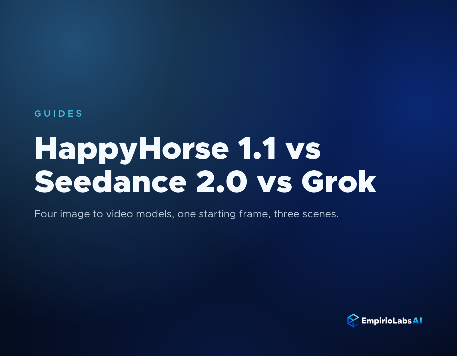 HappyHorse 1.1, Seedance 2.0, and Grok Imagine Video image to video comparison