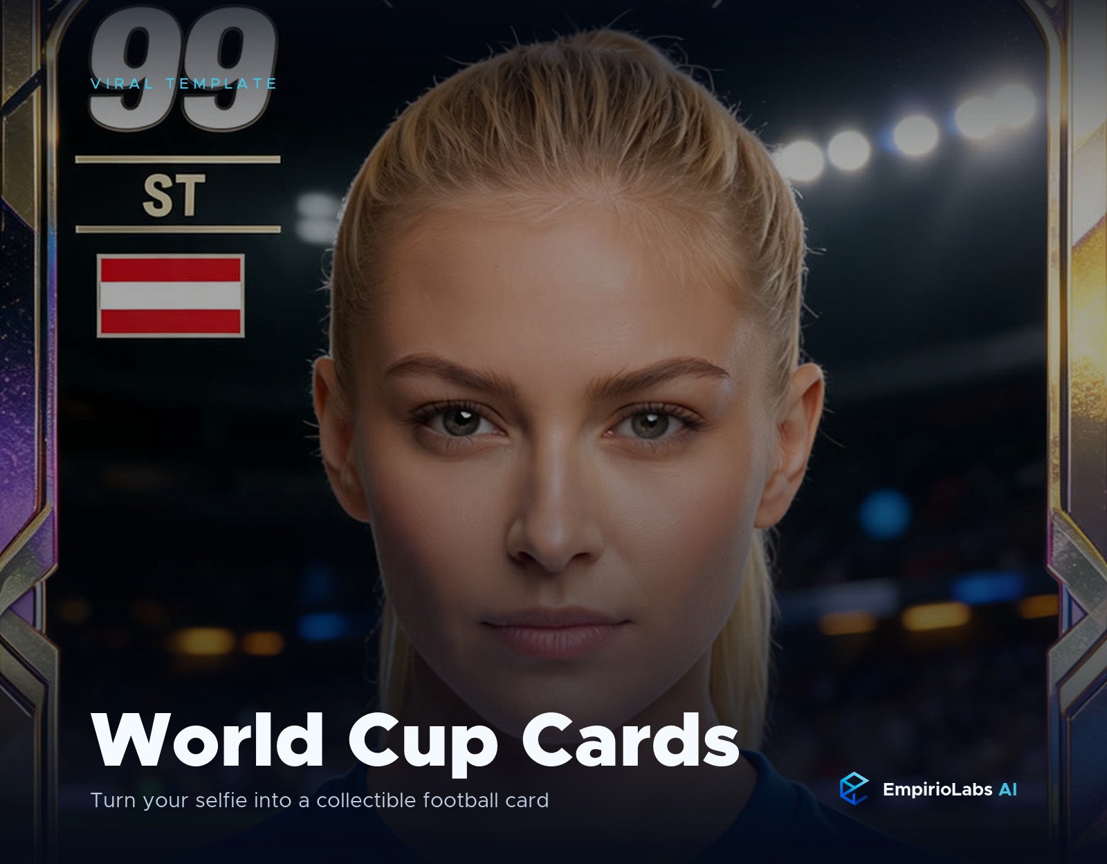 World Cup 2026 player card made with AI on EmpirioLabs