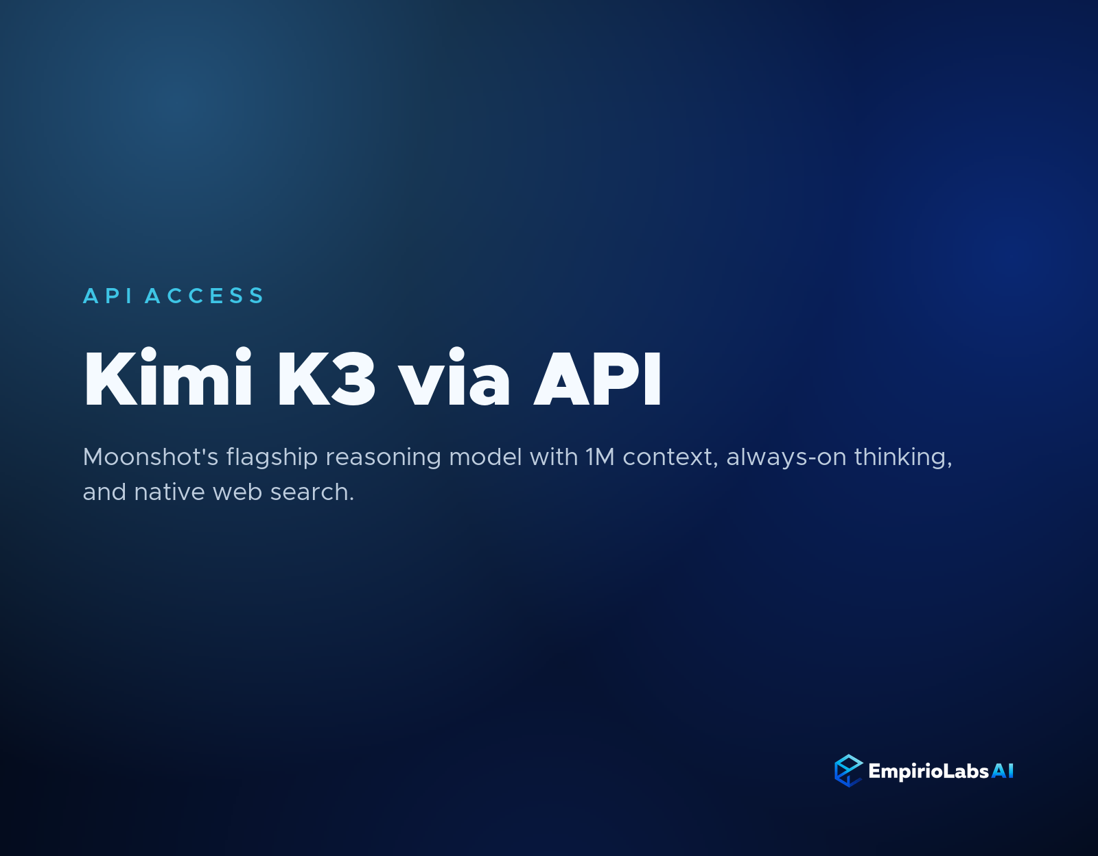 Kimi K3 via API on EmpirioLabs