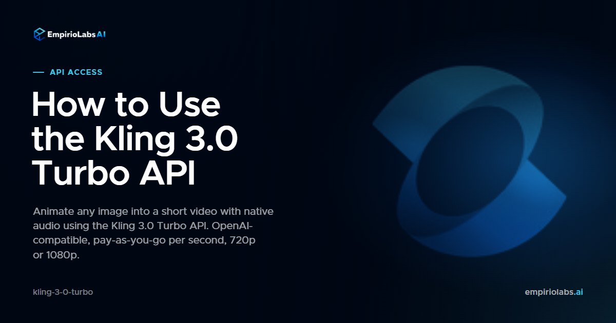Kling 3.0 Turbo via API on EmpirioLabs