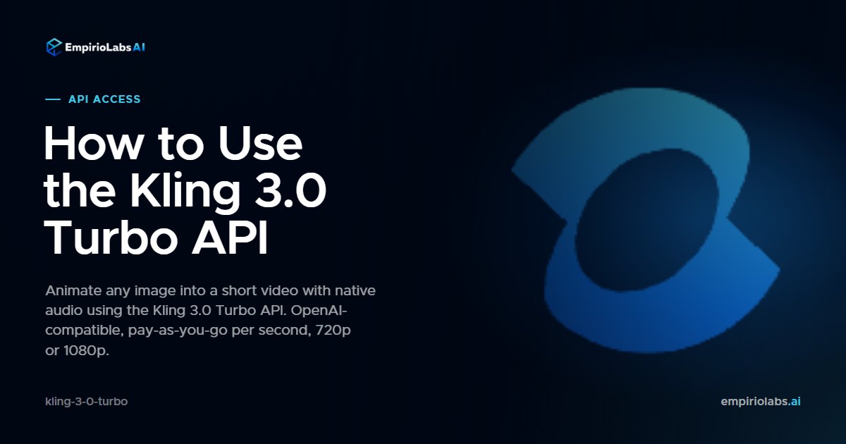 Kling 3.0 Turbo via API on EmpirioLabs