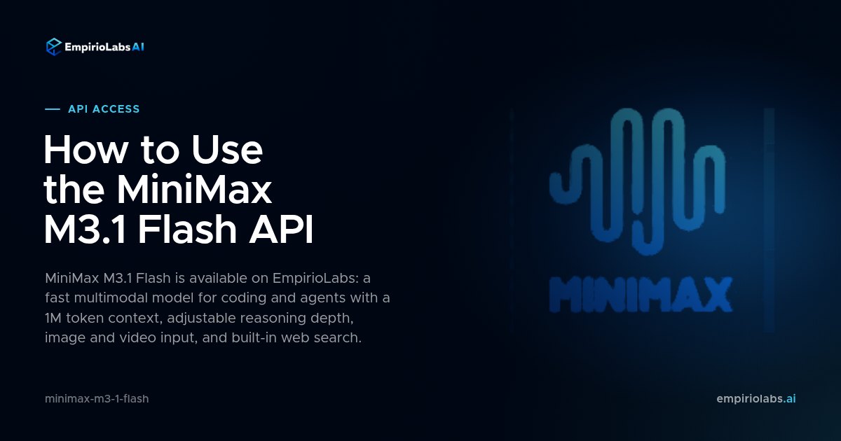 MiniMax M3.1 Flash API blog cover