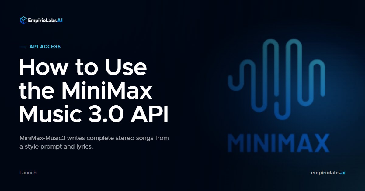 MiniMax Music 3 launch card