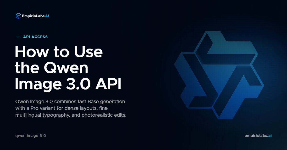 Qwen Image 3.0 API cover