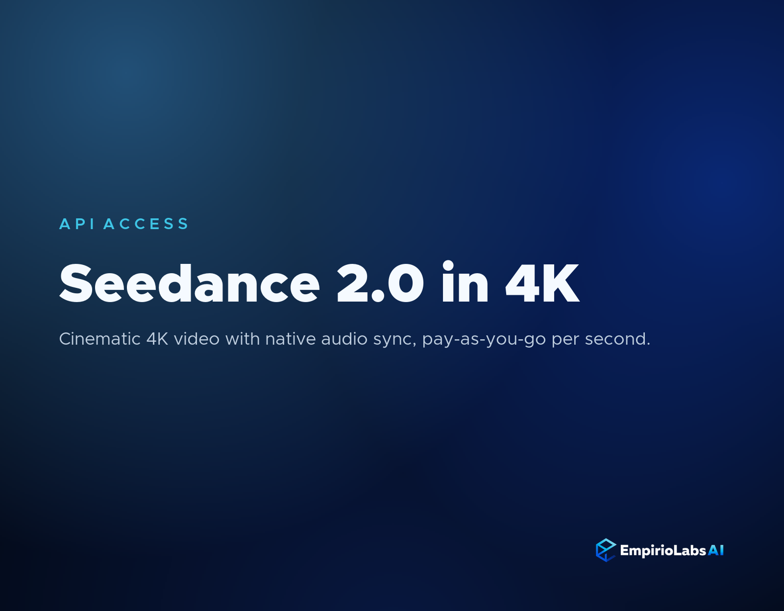Seedance 2.0 4K video generation on EmpirioLabs