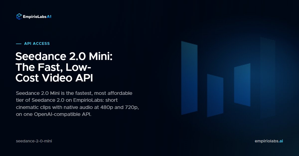 Seedance 2.0 Mini cinematic video generation on EmpirioLabs