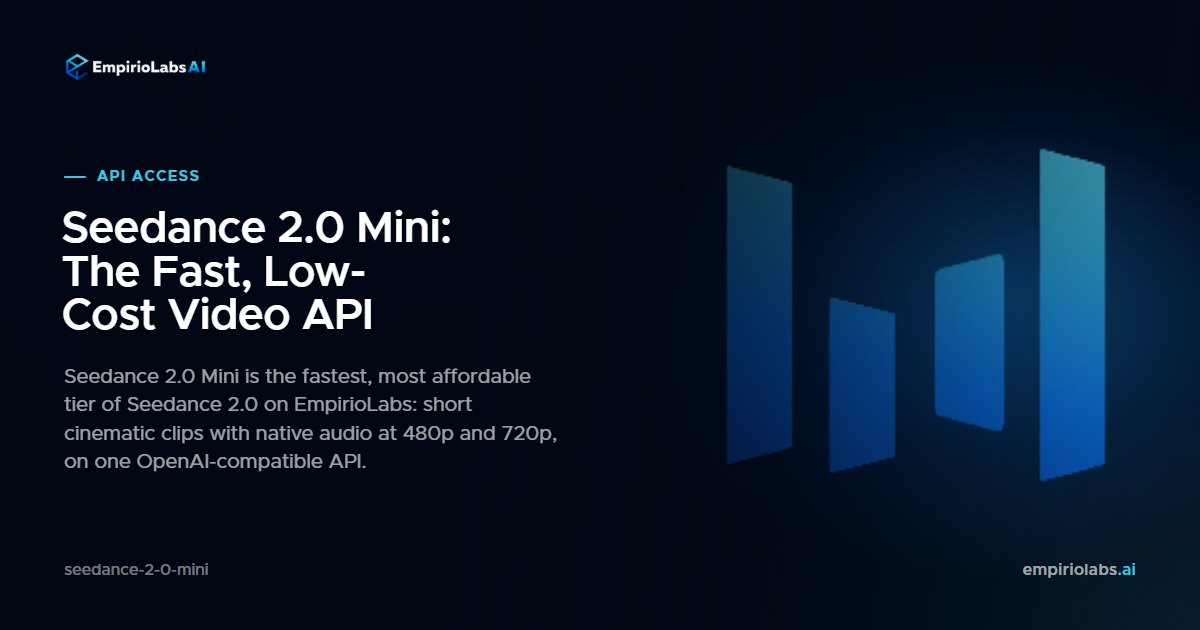 Seedance 2.0 Mini cinematic video generation on EmpirioLabs