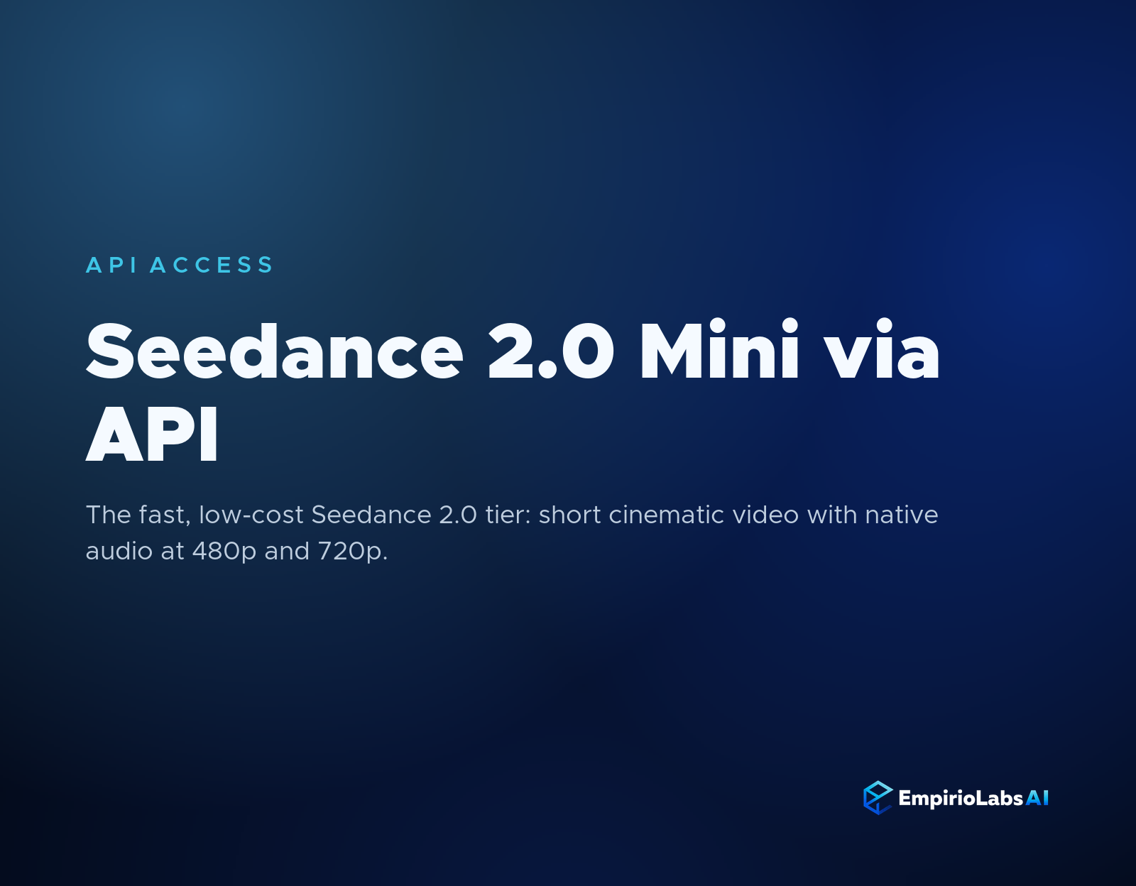 Seedance 2.0 Mini cinematic video generation on EmpirioLabs