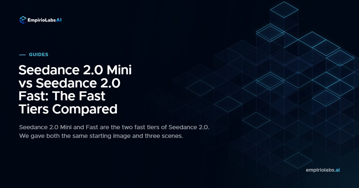 Seedance 2.0 Mini vs Seedance 2.0 Fast video comparison