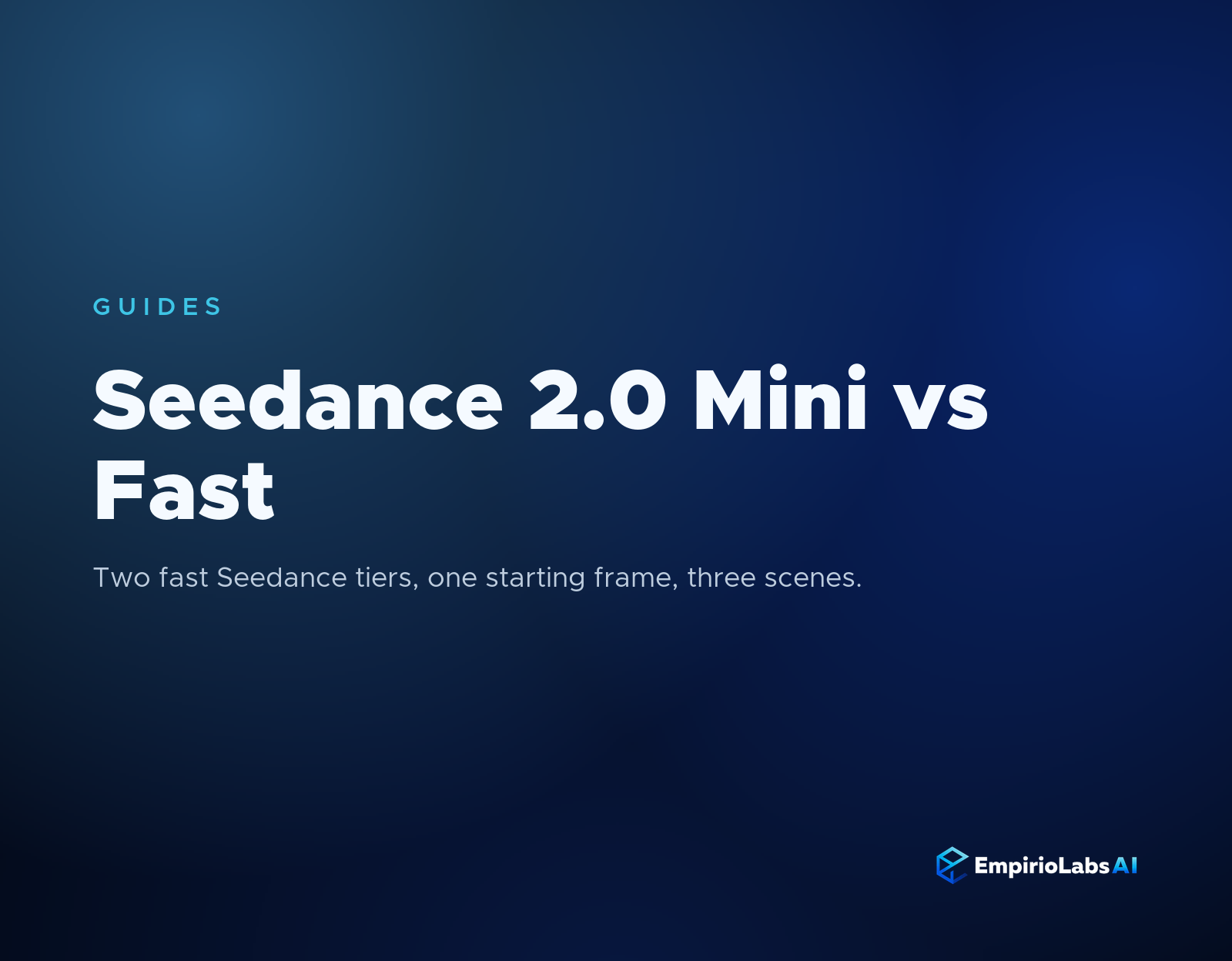 Seedance 2.0 Mini vs Seedance 2.0 Fast video comparison