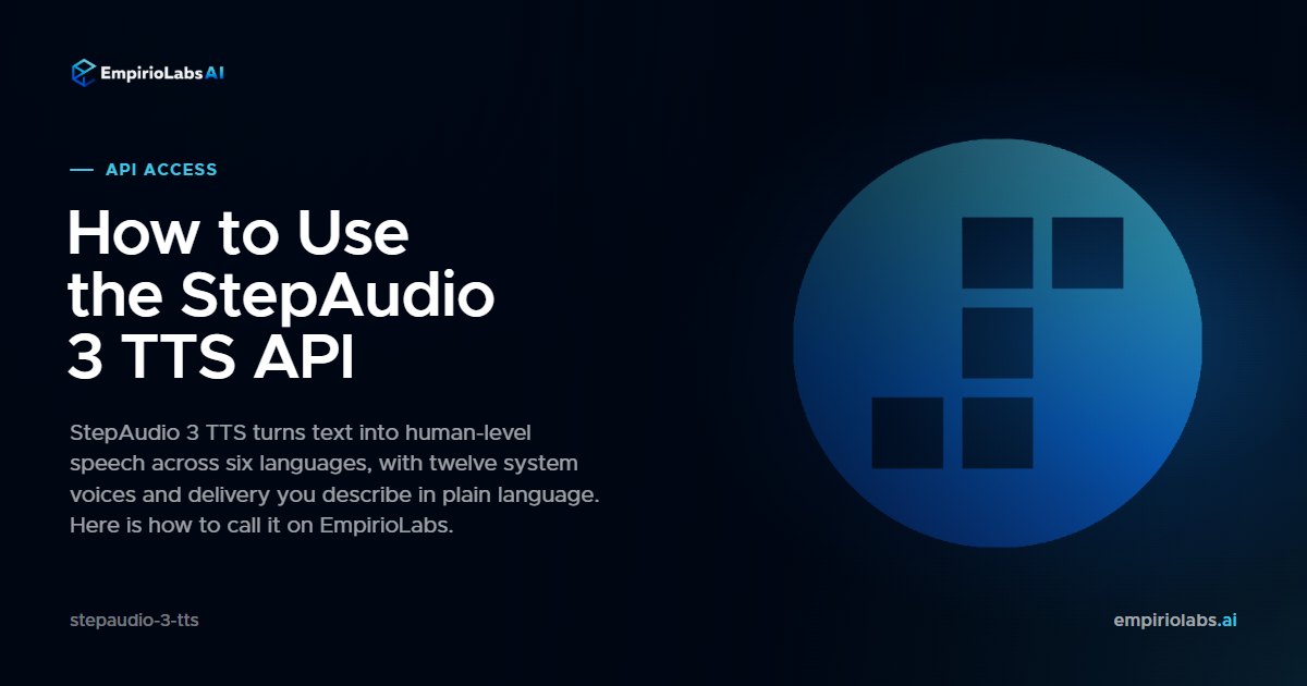 StepAudio 3 TTS via API cover