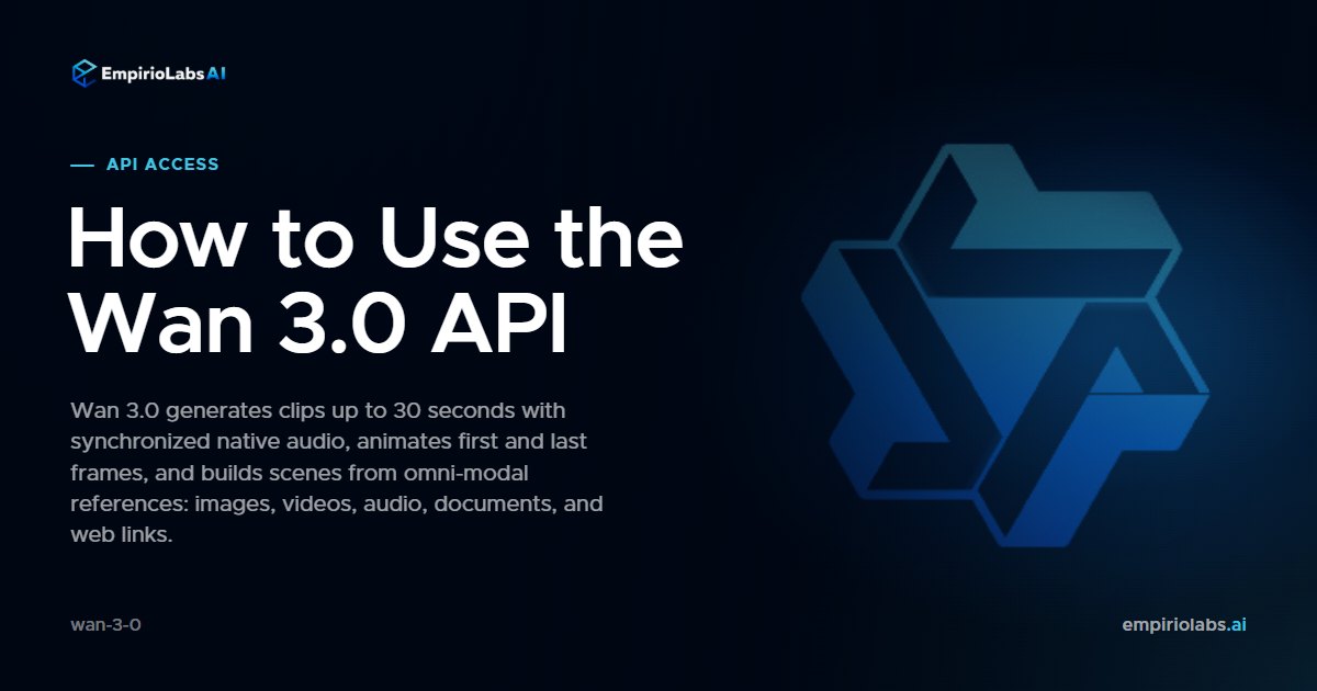Wan 3.0 via API cover