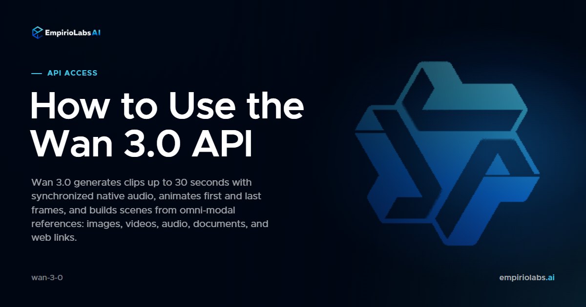 Wan 3.0 via API cover
