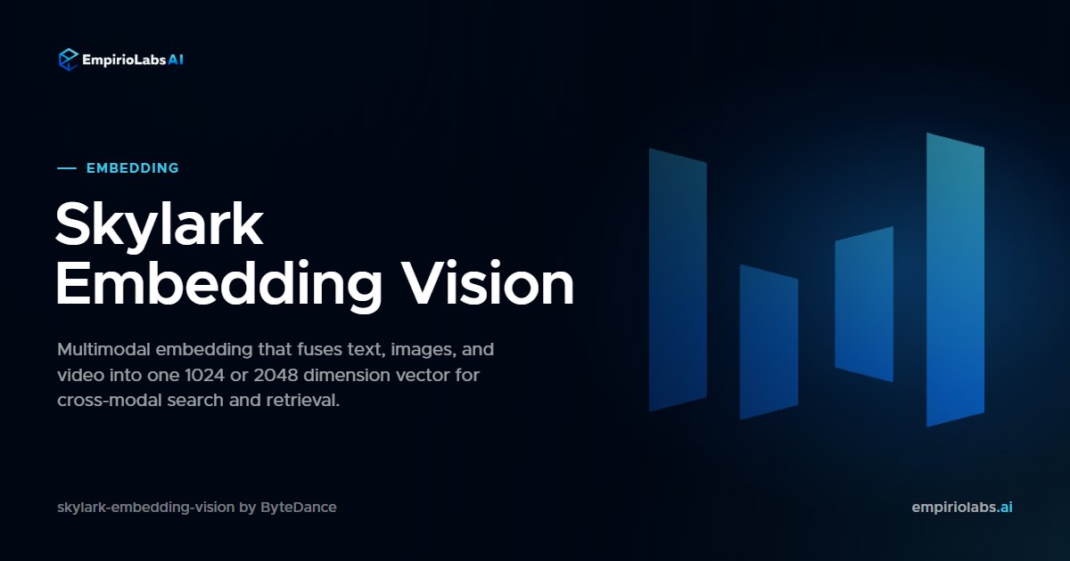 Skylark Embedding Vision API：价格、Playground 与文档 | EmpirioLabs AI
